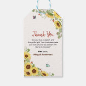 Blumendusche & Botanische Babydusche Danke, Karten Geschenkanhänger (Rückseite)