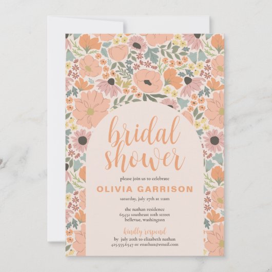 Blumendusche Einladung (Vorderseite)