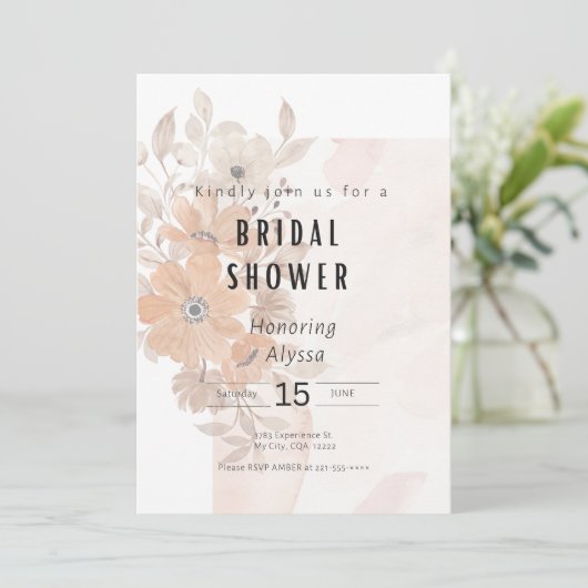 Blumendusche Einladung (Stehend Vorderseite)