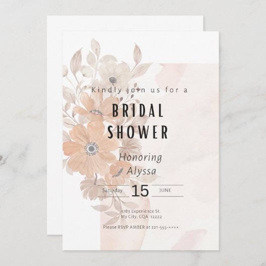 Blumendusche Einladung (Vorne/Hinten)