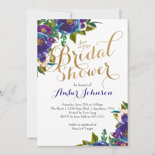 Blumendusche Einladung (Vorderseite)