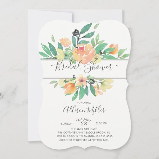 Blumendusche Einladung (Vorderseite)