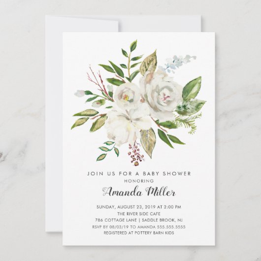 Blumendusche Einladung (Vorderseite)