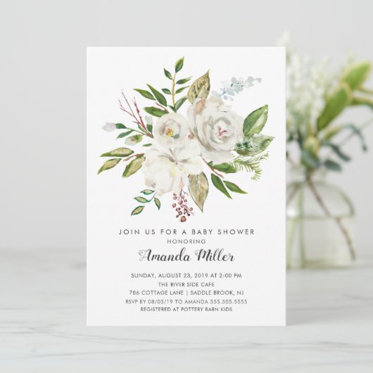 Blumendusche Einladung (Stehend Vorderseite)