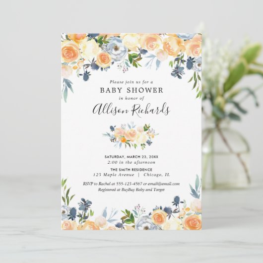 Blumendusche Einladung (Stehend Vorderseite)