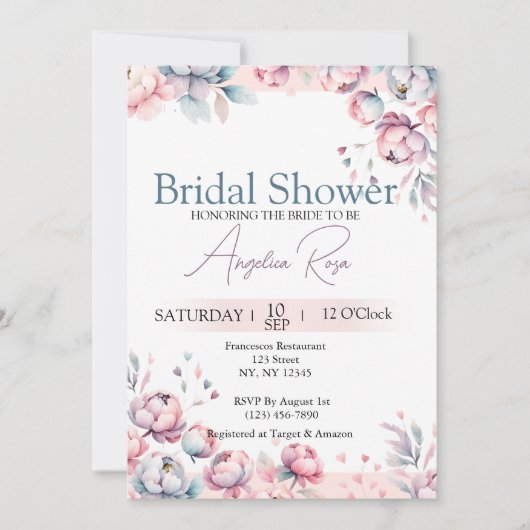 Blumendusche Einladung (Vorderseite)