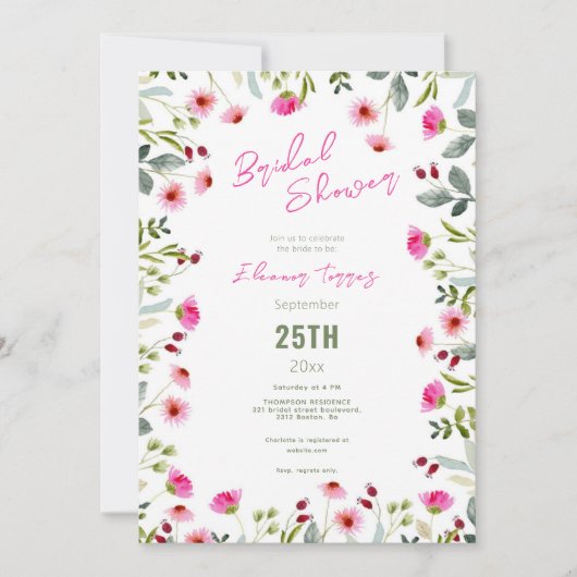 Blumendusche Einladung (Vorderseite)