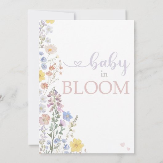 Blumendusche Einladung, Baby in Blüte Einladung (Rückseite)