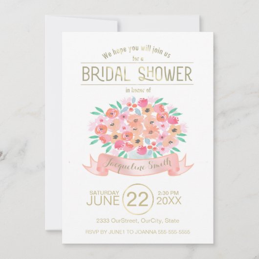 Blumendusche Einladung ID302 (Vorderseite)