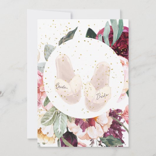 Blumendusche Einladung mit Gold Circle (Rückseite)