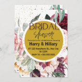 Blumendusche Einladung mit Gold Circle (Vorne/Hinten)