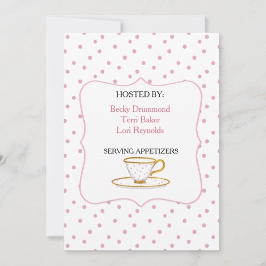 Blumendusche Einladung mit rosa Rosen (Rückseite)