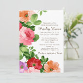 Blumendusche, Einladung, Rose Einladung (Stehend Vorderseite)