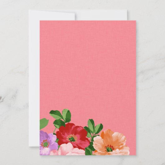 Blumendusche, Einladung, Rose Einladung (Rückseite)