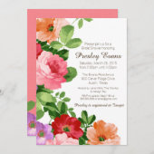 Blumendusche, Einladung, Rose Einladung (Vorne/Hinten)
