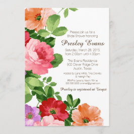 Blumendusche, Einladung, Rose Einladung