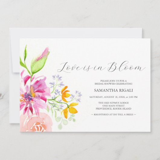 Blumendusche Einladungen Liebe ist in Bloom (Vorderseite)