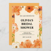 Blumendusche in Aquarellfarben Einladung (Vorne/Hinten)