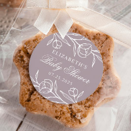 Blumendusche Lila Babydusche Runder Aufkleber