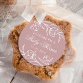 Blumendusche Rose Babydusche Runder Aufkleber