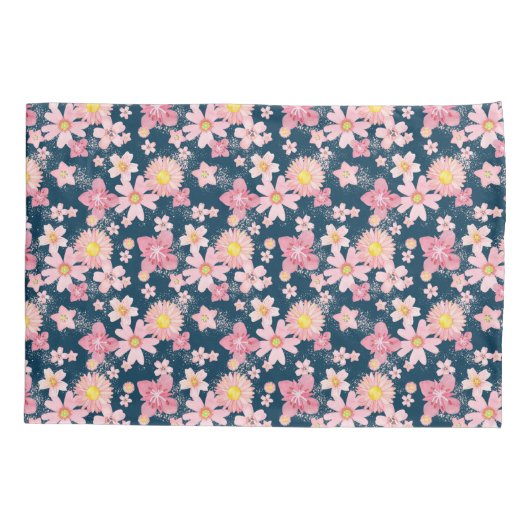 Blumendusche Schneefräse Blue Pillow Case Kissenbezug (Rückseite)