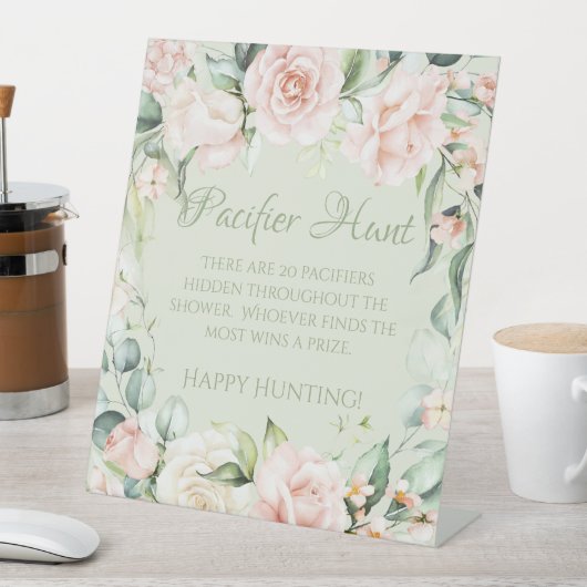 Blumendusche Schnuller Jagdspiel Sockelschild (In Situ)