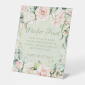 Blumendusche Schnuller Jagdspiel Sockelschild (Vorderseite)