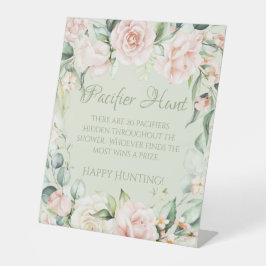 Blumendusche Schnuller Jagdspiel Sockelschild