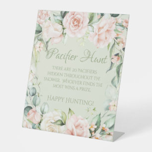 Blumendusche Schnuller Jagdspiel Sockelschild