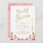 Blumendusche und Champagner Einladung (Vorne/Hinten)