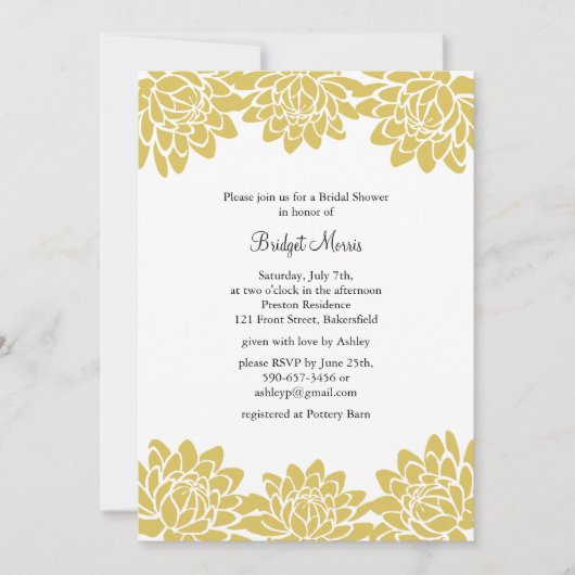 Blumendusche und moderne Brautdusche Einladung (Vorderseite)