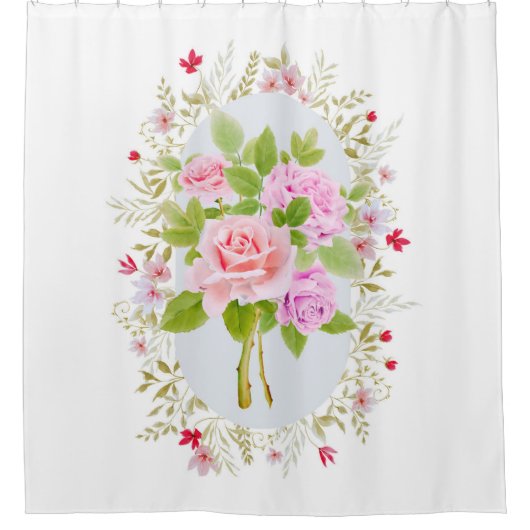 Blumenduschvorhang der botanischen Rose Duschvorhang (Vorderseite)