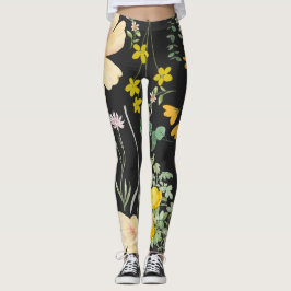 Blumendusk Embrace: Leggings um Mitternacht
