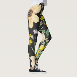 Blumendusk Embrace: Leggings um Mitternacht