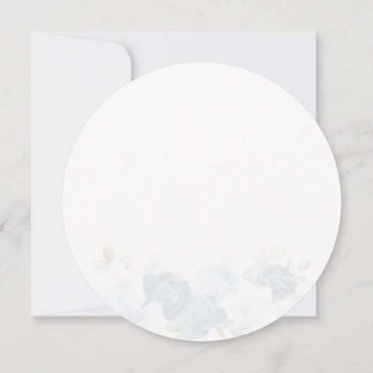 Blumendusty Blauer Blumen Wasserfarbenes Brautpart Einladung (Rückseite)