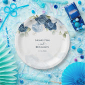 Blumendusty Blauer Weißer Polterabend Pappteller (Party)