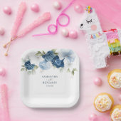 Blumendusty Blauer Weißer Polterabend Pappteller (Party)