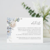 Blumendusty Blue Blush Rose Hochzeitskarte Einladung (Stehend Vorderseite)