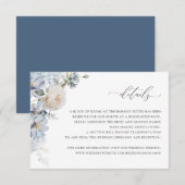 Blumendusty Blue Blush Rose Hochzeitskarte Einladung (Vorne/Hinten)