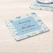 Blumendusty Blue Country Garden Rustikale Hochzeit Rechteckiger Pappuntersetzer (angewinkelt)