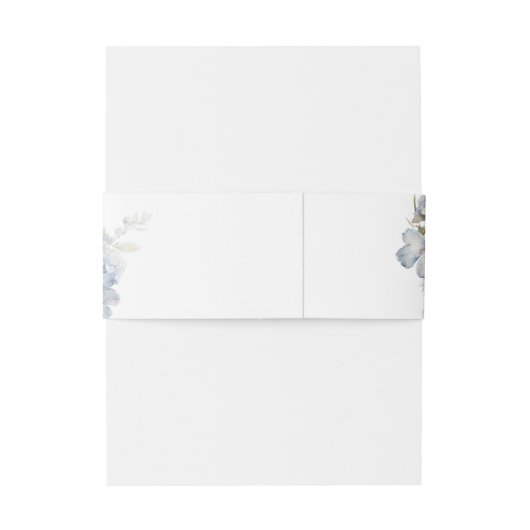 Blumendusty Blue Elegante Rose Hochzeit Einladungsbanderole (Rückseitenbeispiel)