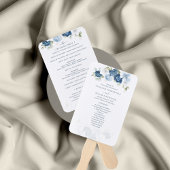 Blumendusty Blue Foliage Hochzeitsprogramm Fächer