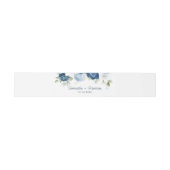 Blumendusty Blue Greenerity Wedding Einladungsbanderole (Flach)