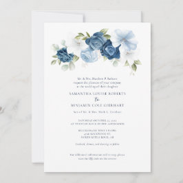Blumendusty Blue QR-Code bei einer Hochzeit Einladung