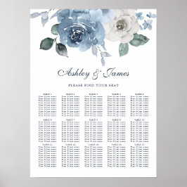 Blumendusty Blue Rose Hochzeitskarte Poster
