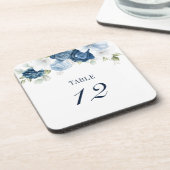 Blumendusty Blue Seating Tischnummer 12 Getränkeuntersetzer (Linke Seite)