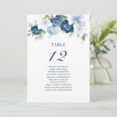 Blumendusty Blue Tischnummer 12 Hochzeitssitze (Stehend Vorderseite)