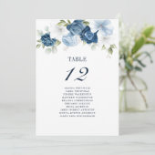 Blumendusty Blue Tischnummer 12 Seating Chart (Stehend Vorderseite)