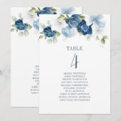Blumendusty Blue Tischnummer 4 Hochzeitssitze (Vorne/Hinten)