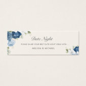 Blumendusty Blue Wedding Date Night Jar Card (Vorderseite)